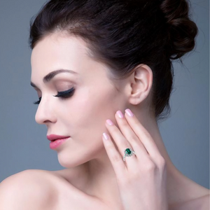 Bague marguerite émeraude - Le Petit Fermier