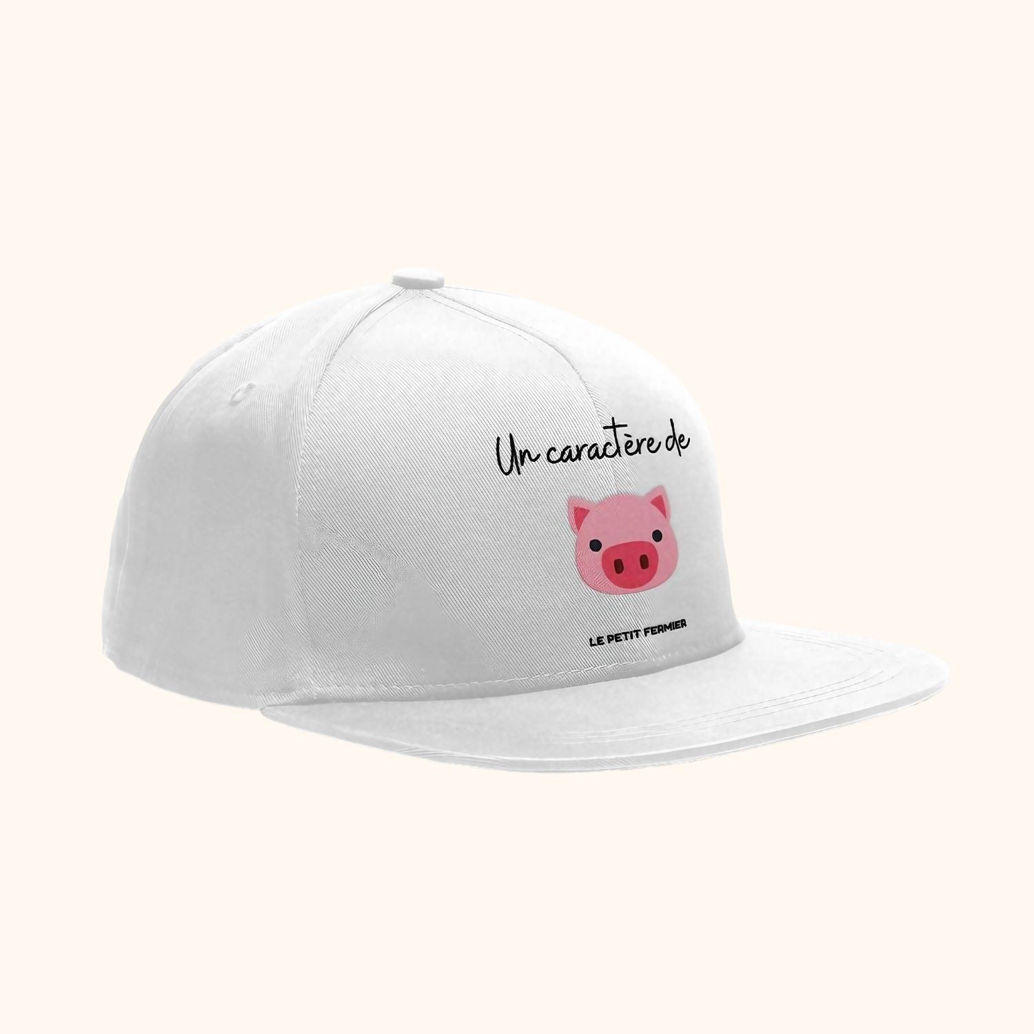 Casquette blanche un caractère de cochon