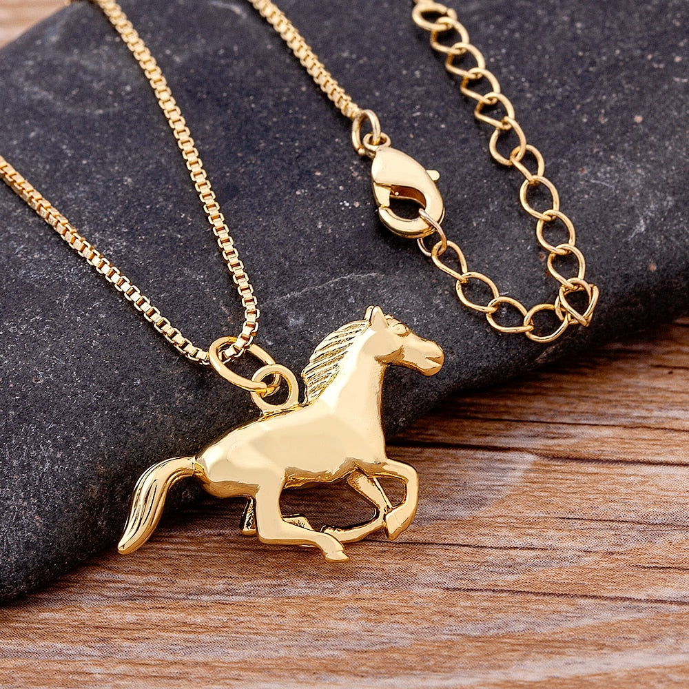 Pendentif cheval or - Le Petit Fermier