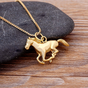 Pendentif cheval or - Le Petit Fermier