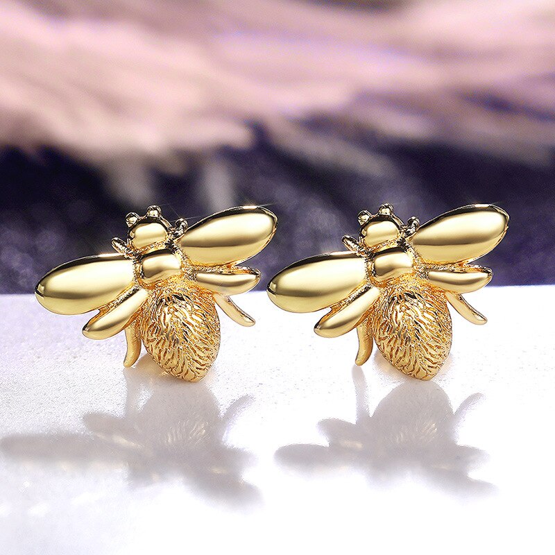 Boucles d'oreilles abeilles or