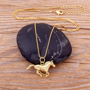 Pendentif cheval or - Le Petit Fermier