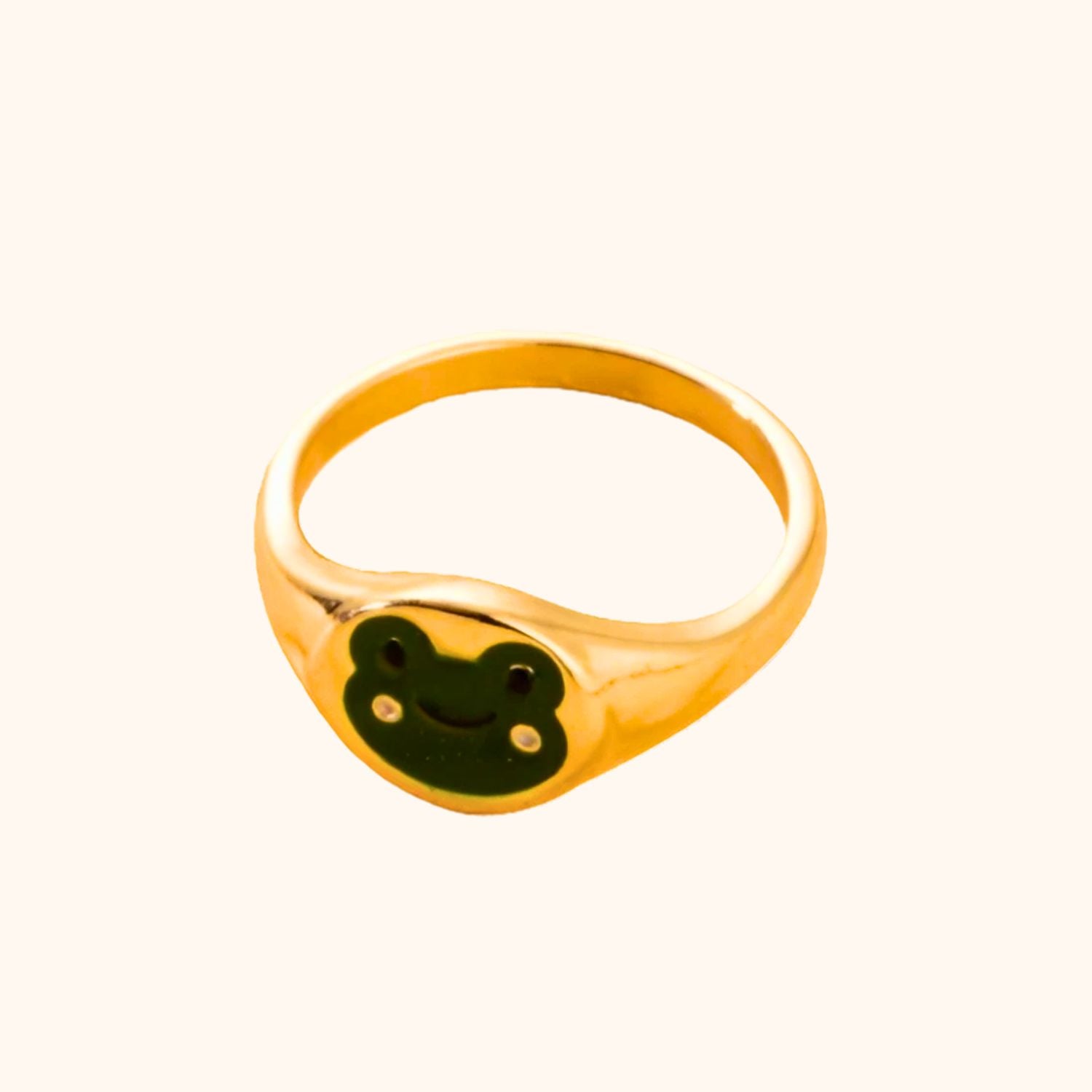 Bague chevalière la grenouille verte