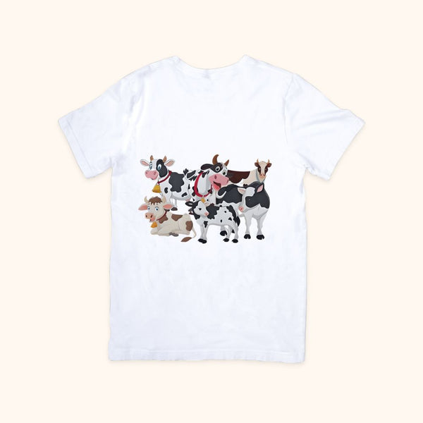 T-shirt famille de vaches cartoon