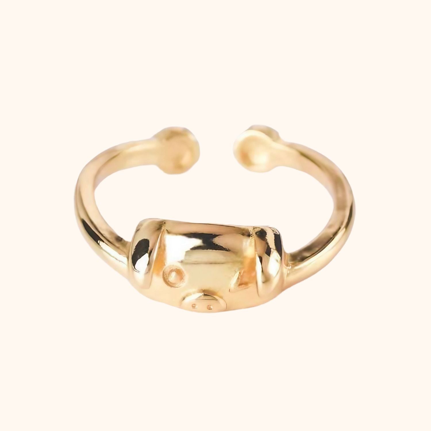 Bague le cochon doré