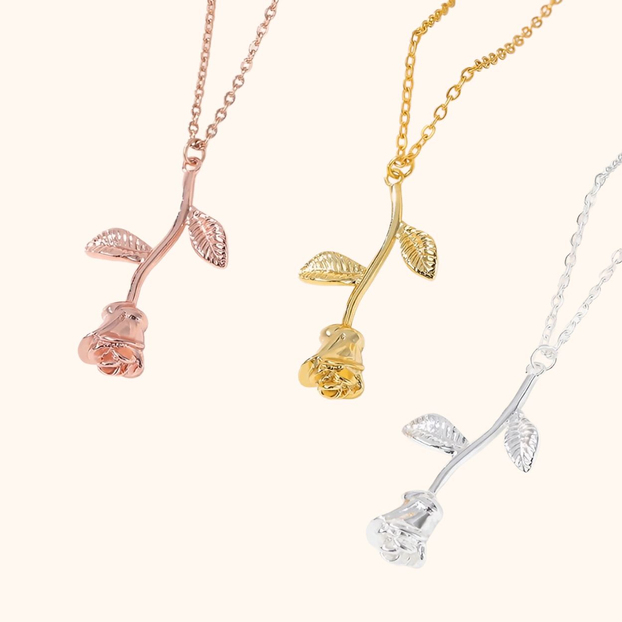 Collier avec une rose
