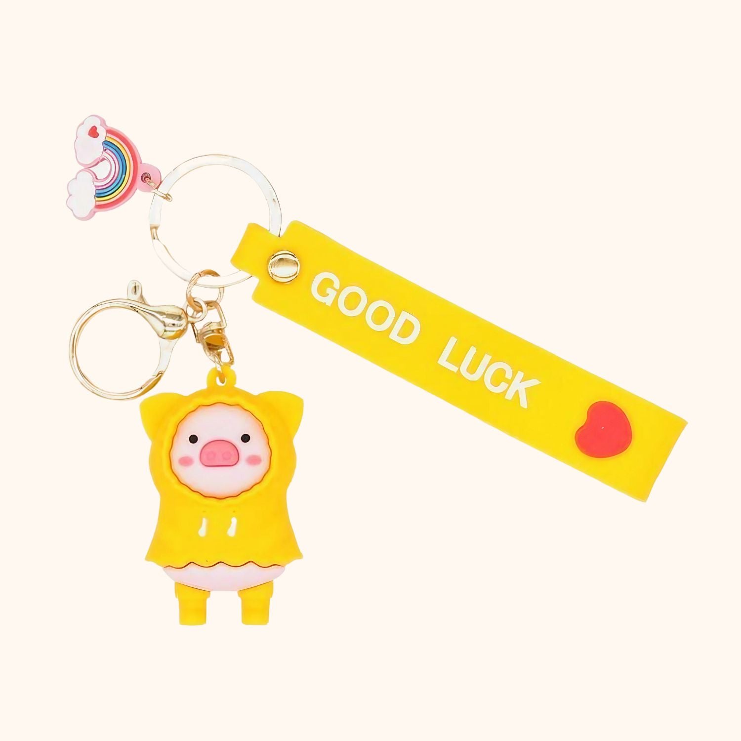 Porte-clé cochon jaune