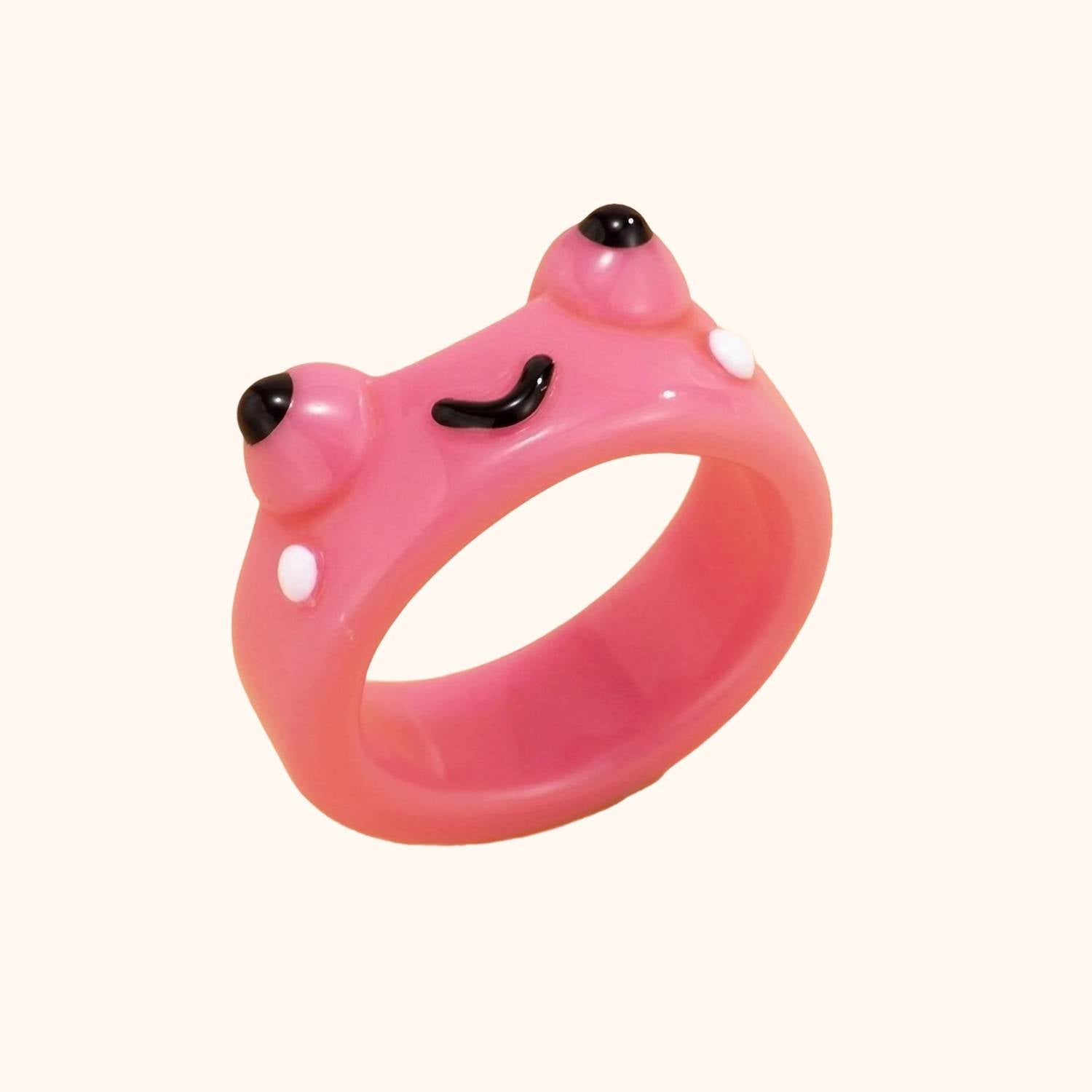 Bague grenouille rose trop mignonne
