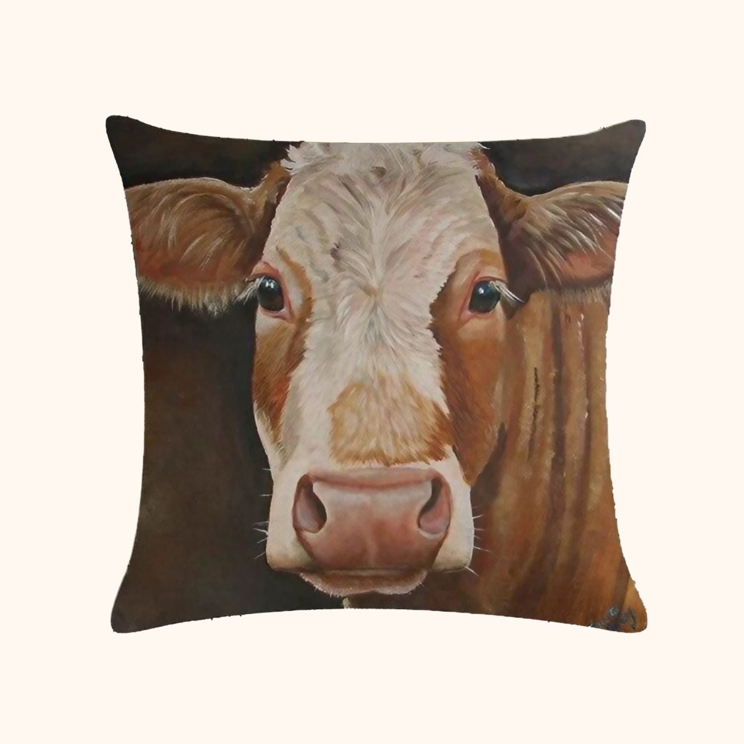 Housse de coussin marron vache