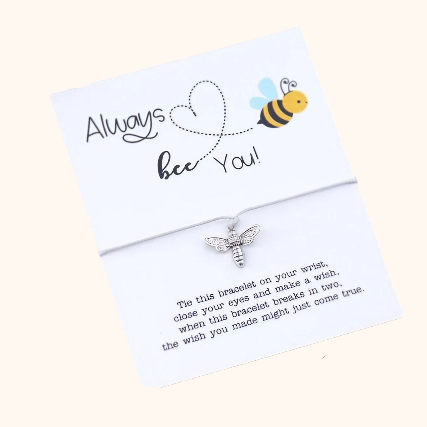 Bracelet à voeux abeille Always Bee You blanc
