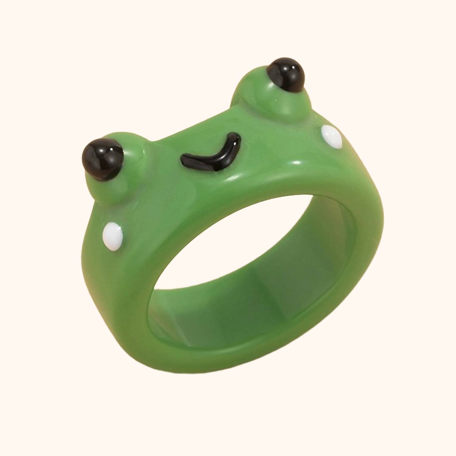 Bague la grenouille verte