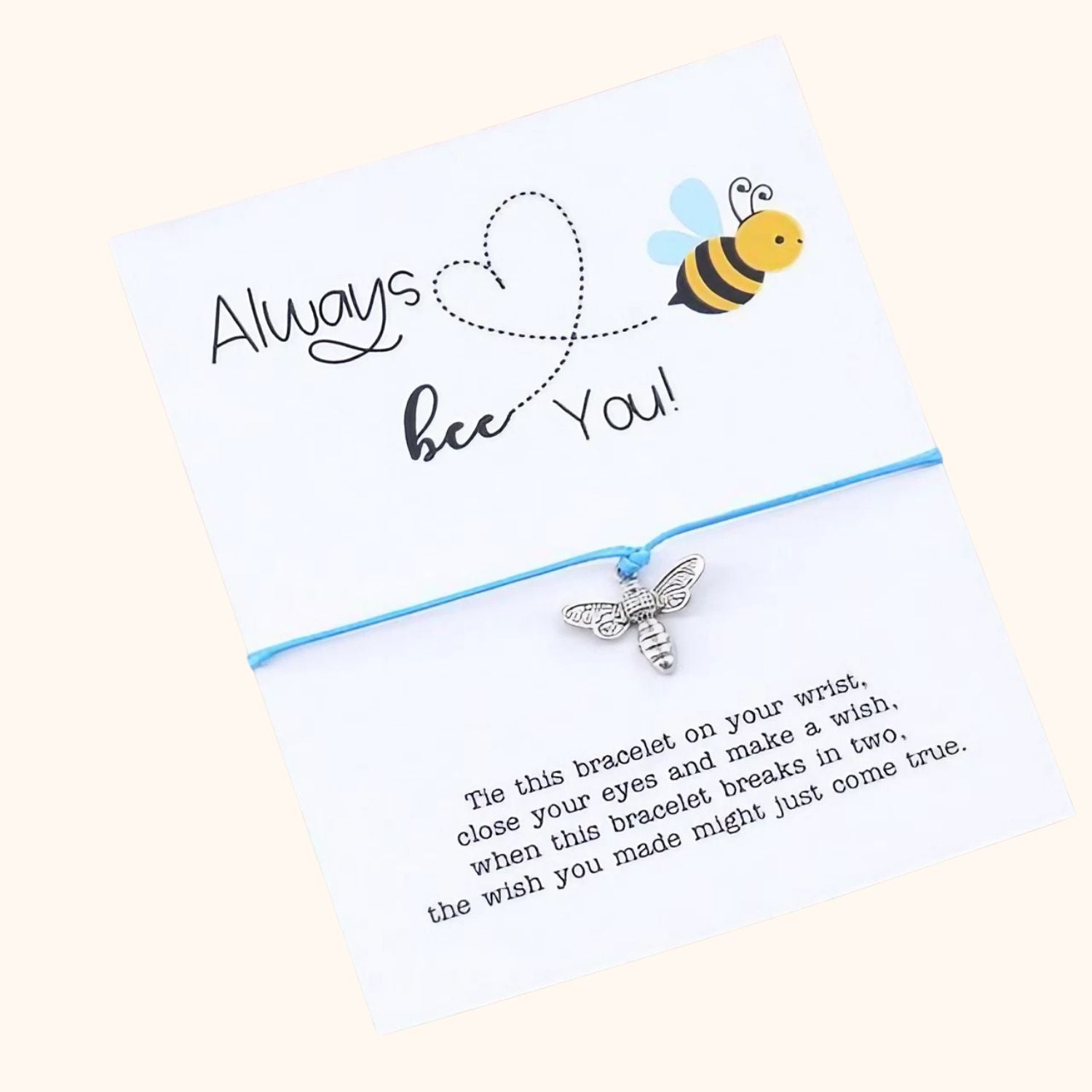Bracelet à voeux abeille Always Bee You bleu