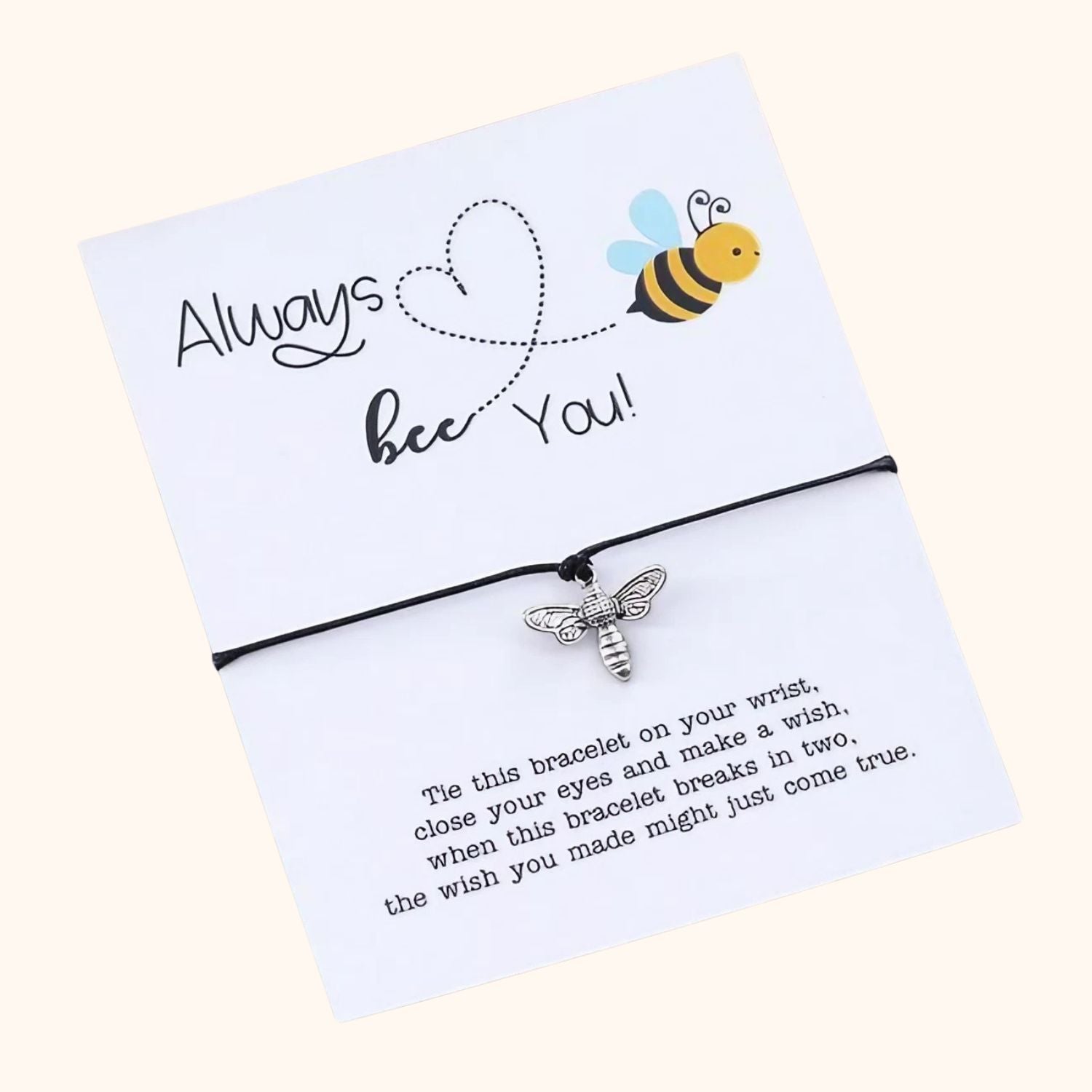Bracelet à vœux abeille Always Bee You noir