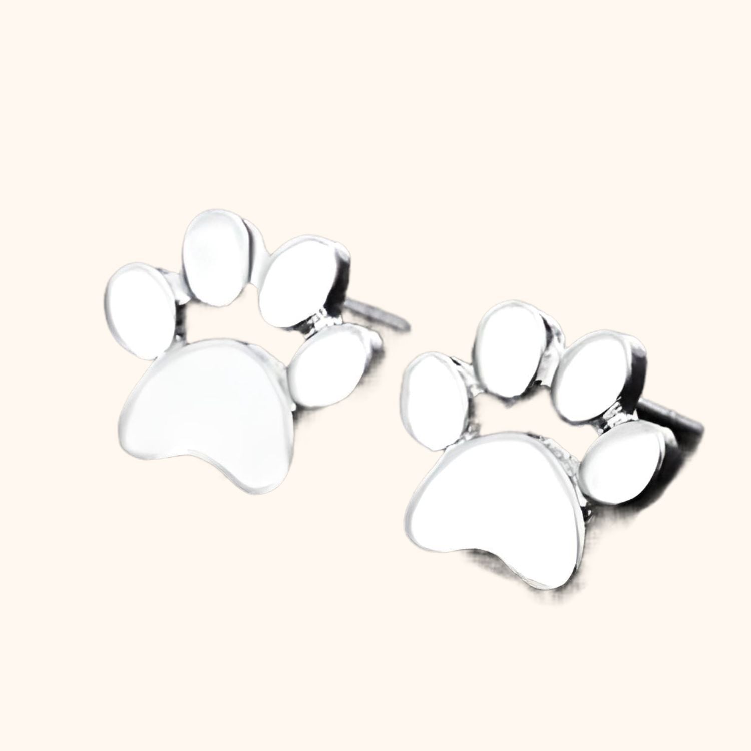 Boucles d'oreilles argentées pattes de chien