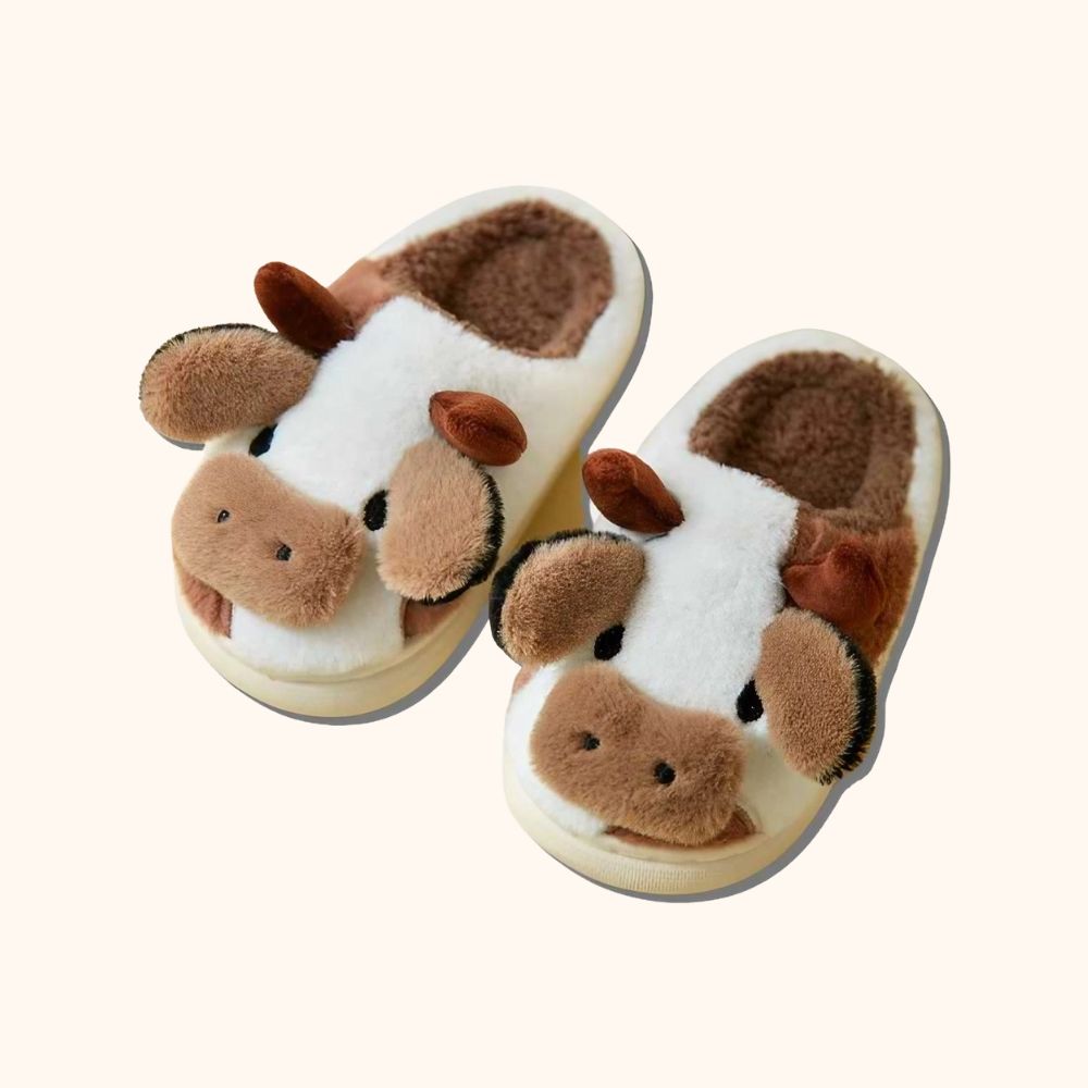 Chaussons vache marrons CHOCOCOW