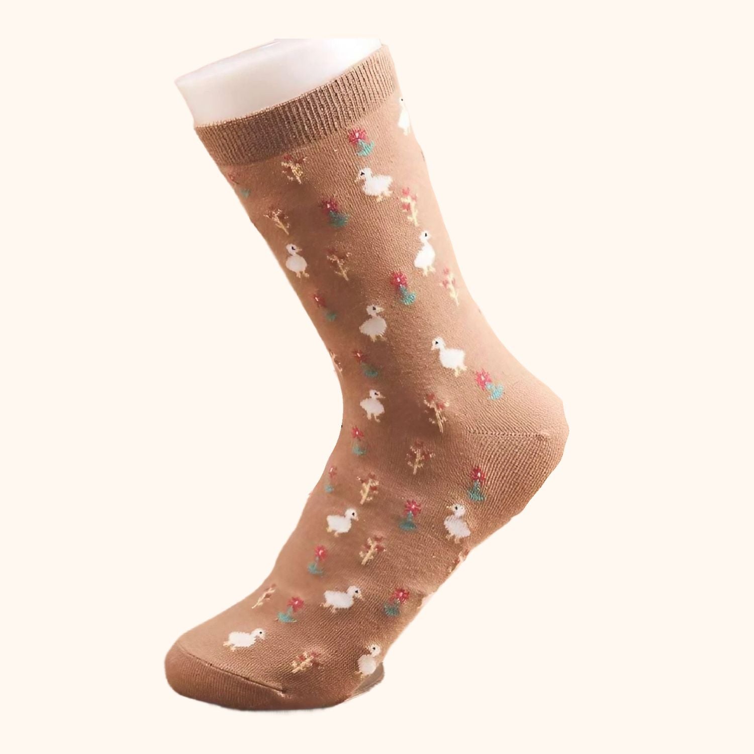 Chaussettes marrons petit canard