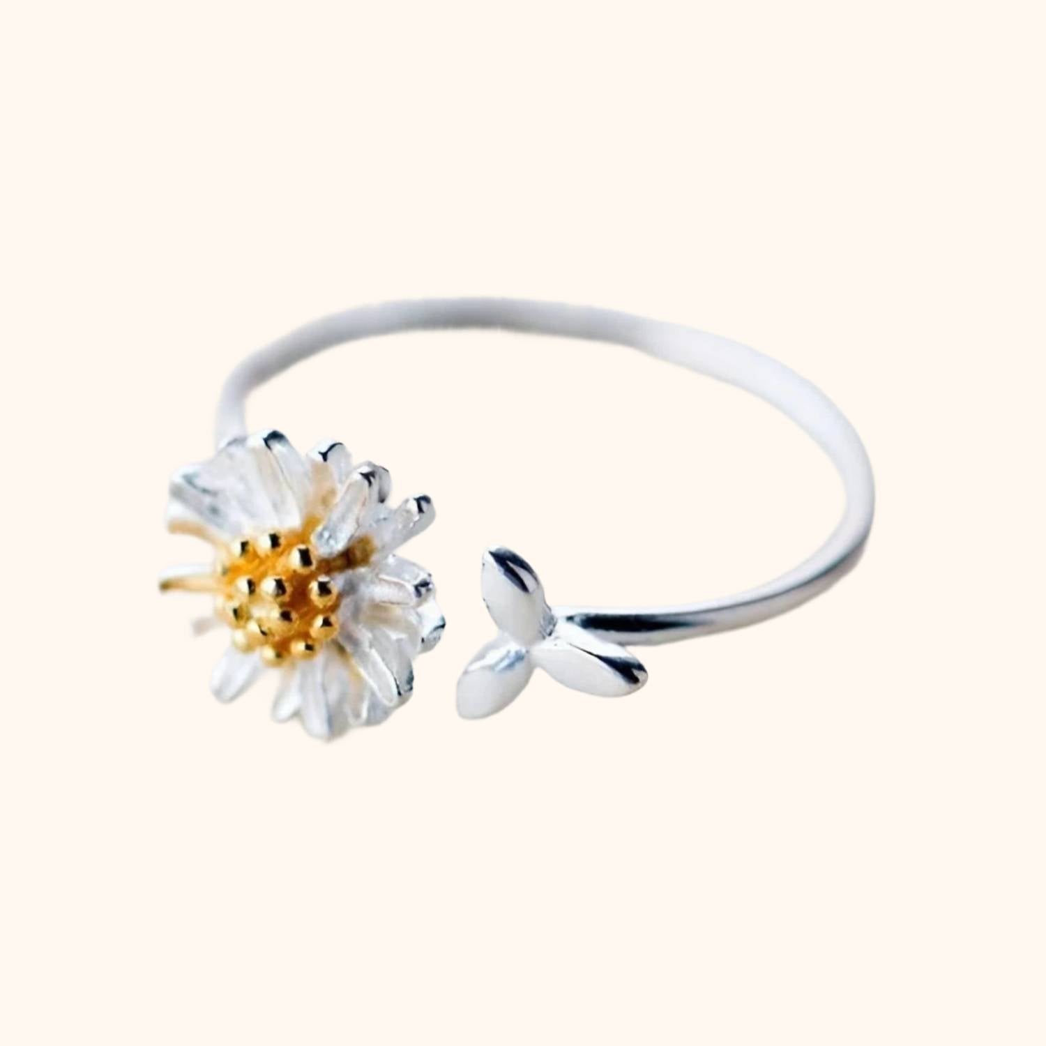 Bague la marguerite argentée