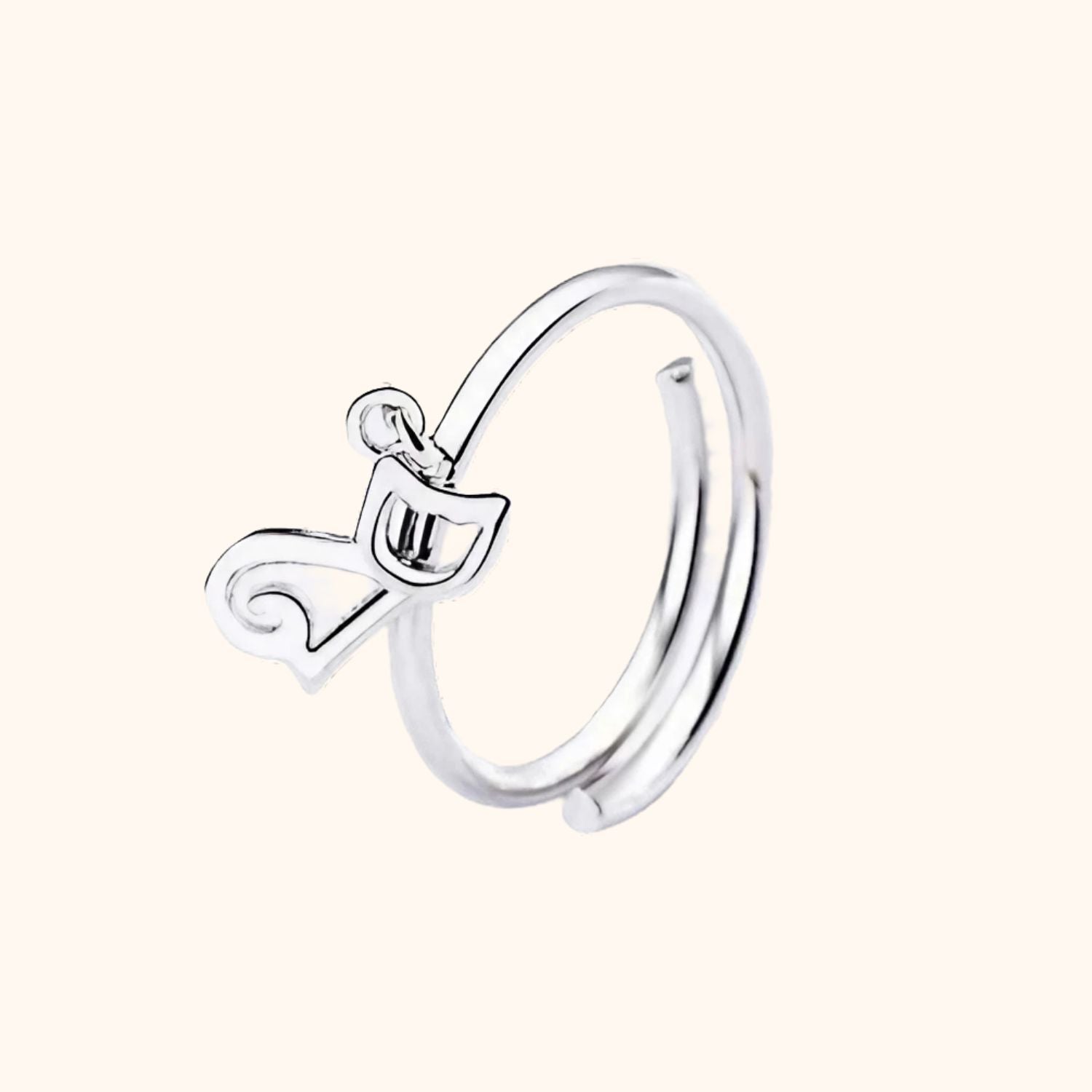Bague redimensionnable petit chat en argent 925