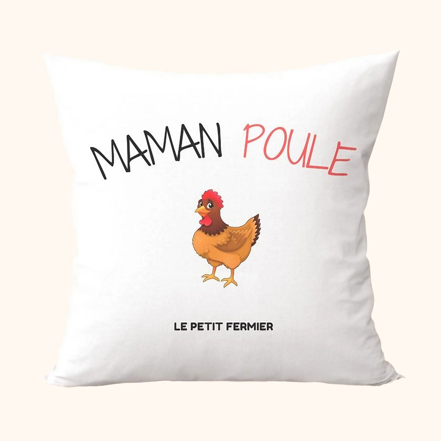 Housse de coussin maman poule