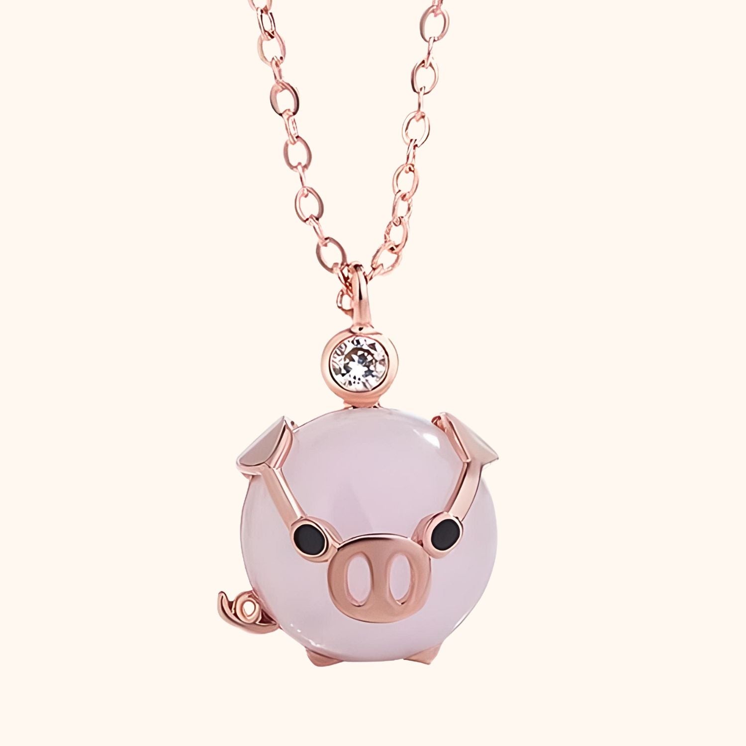 Collier rose gold cochon petit cristal