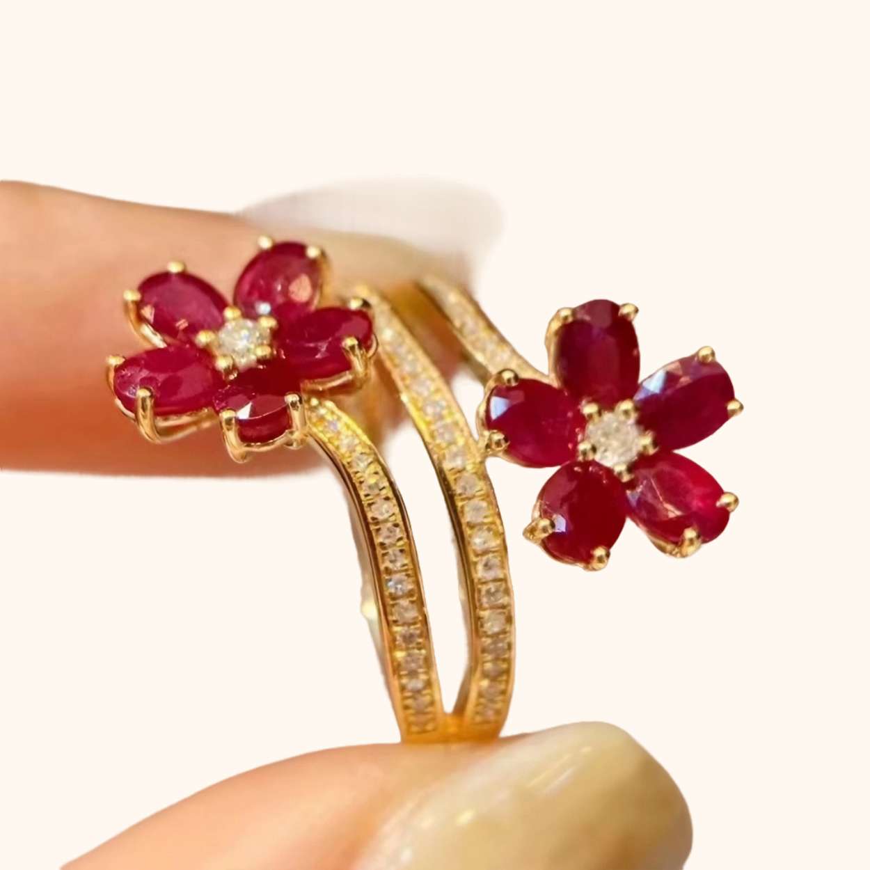 Bague fleur diamant