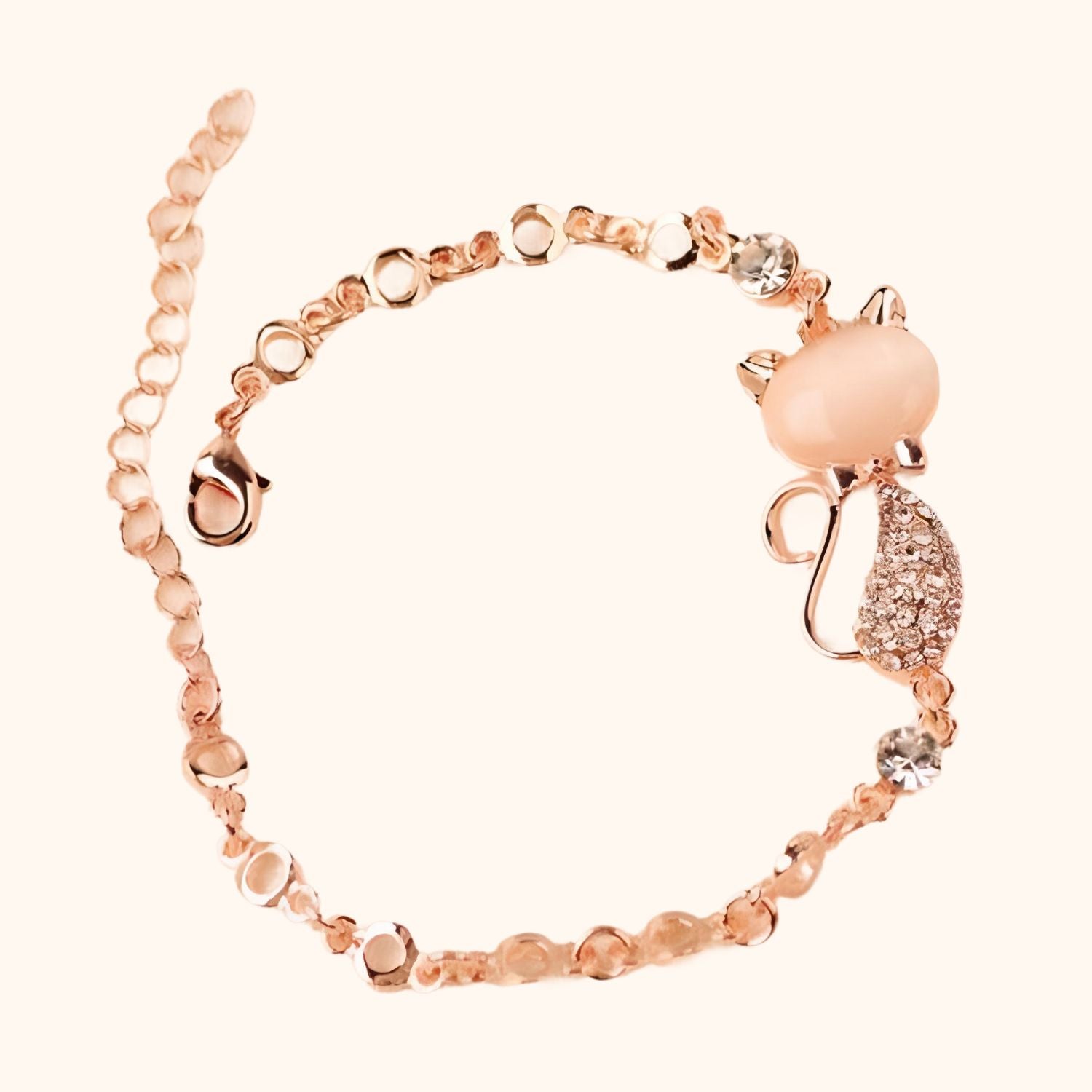 Bracelet cristal chat rose gold