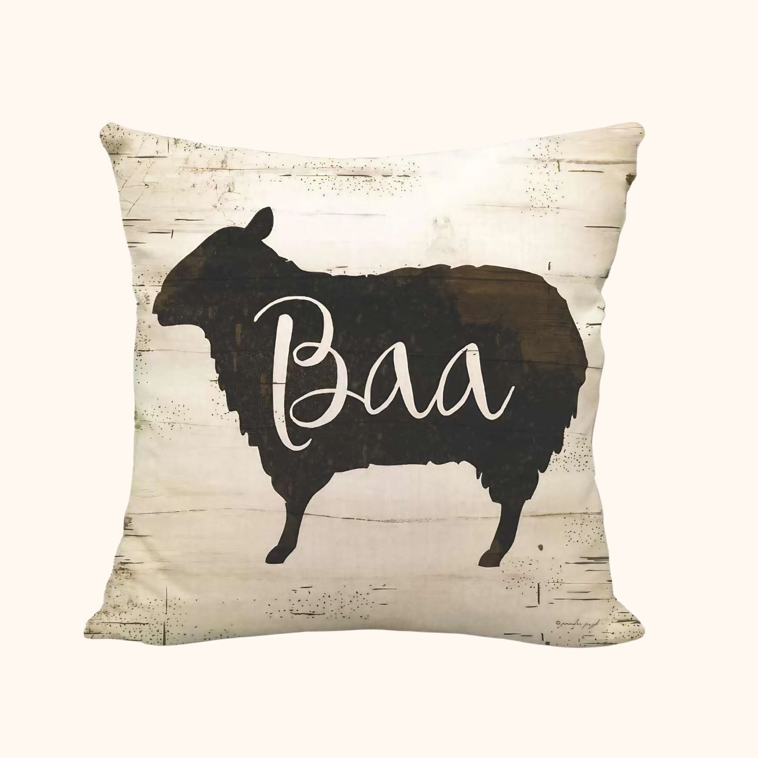 Housse de coussin mouton Baa en coton et lin