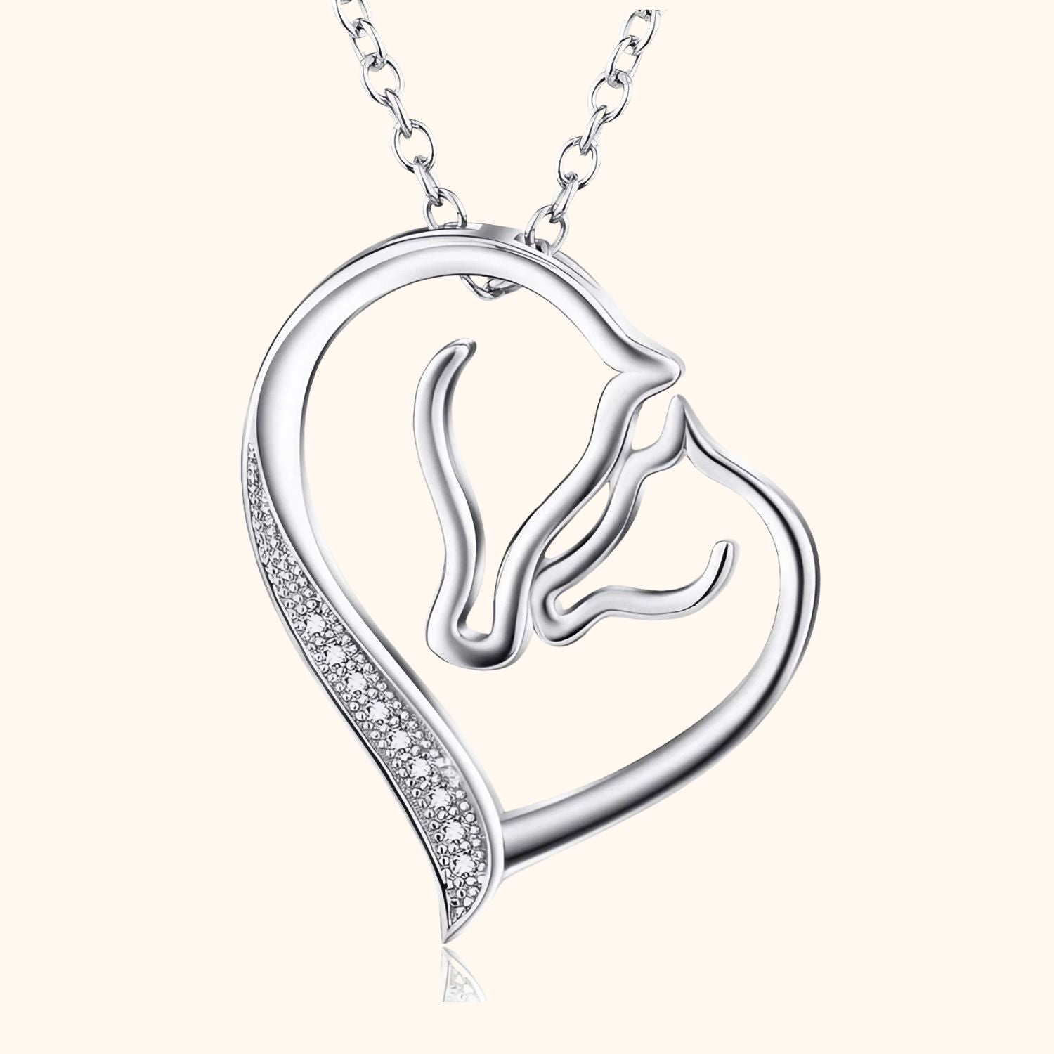 Collier en argent 925 amour de chevaux