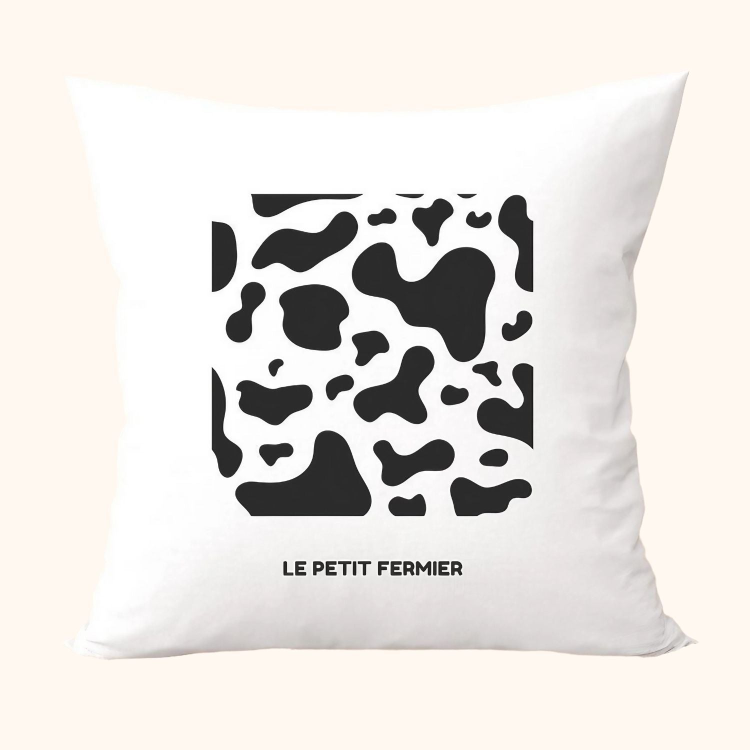 Housse de coussin motif vache