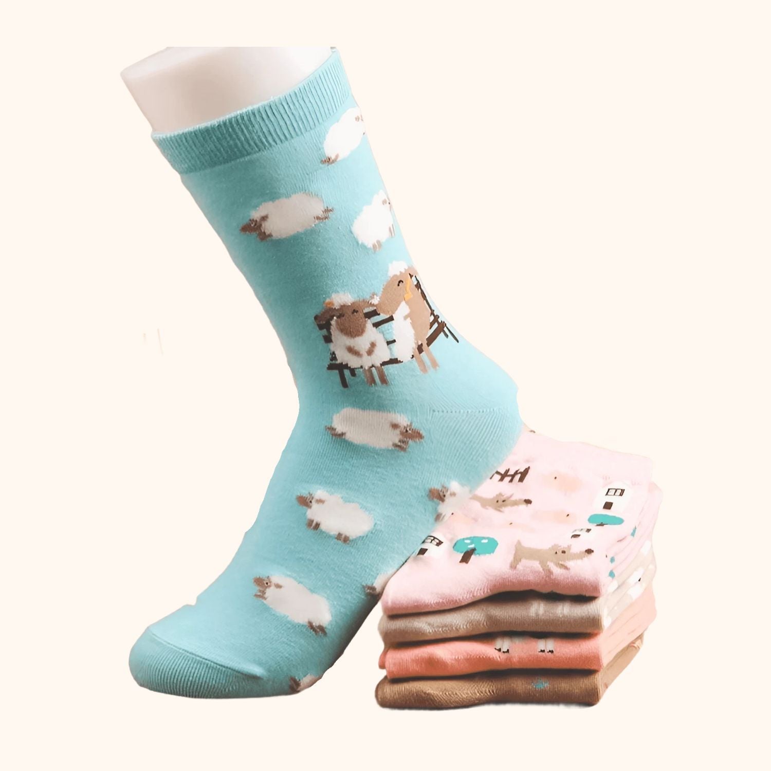 Chaussettes bleues mouton