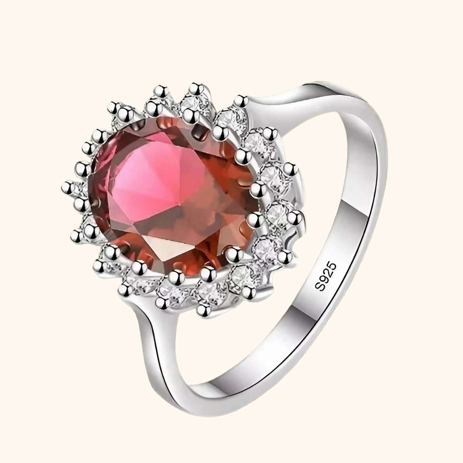 Bague marguerite rubis