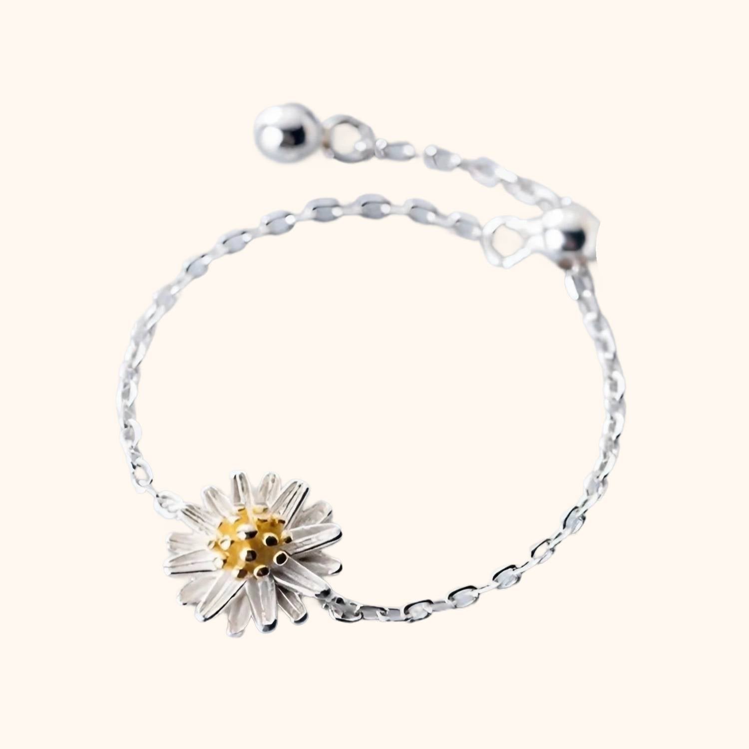 Bague la petite marguerite en argent véritable