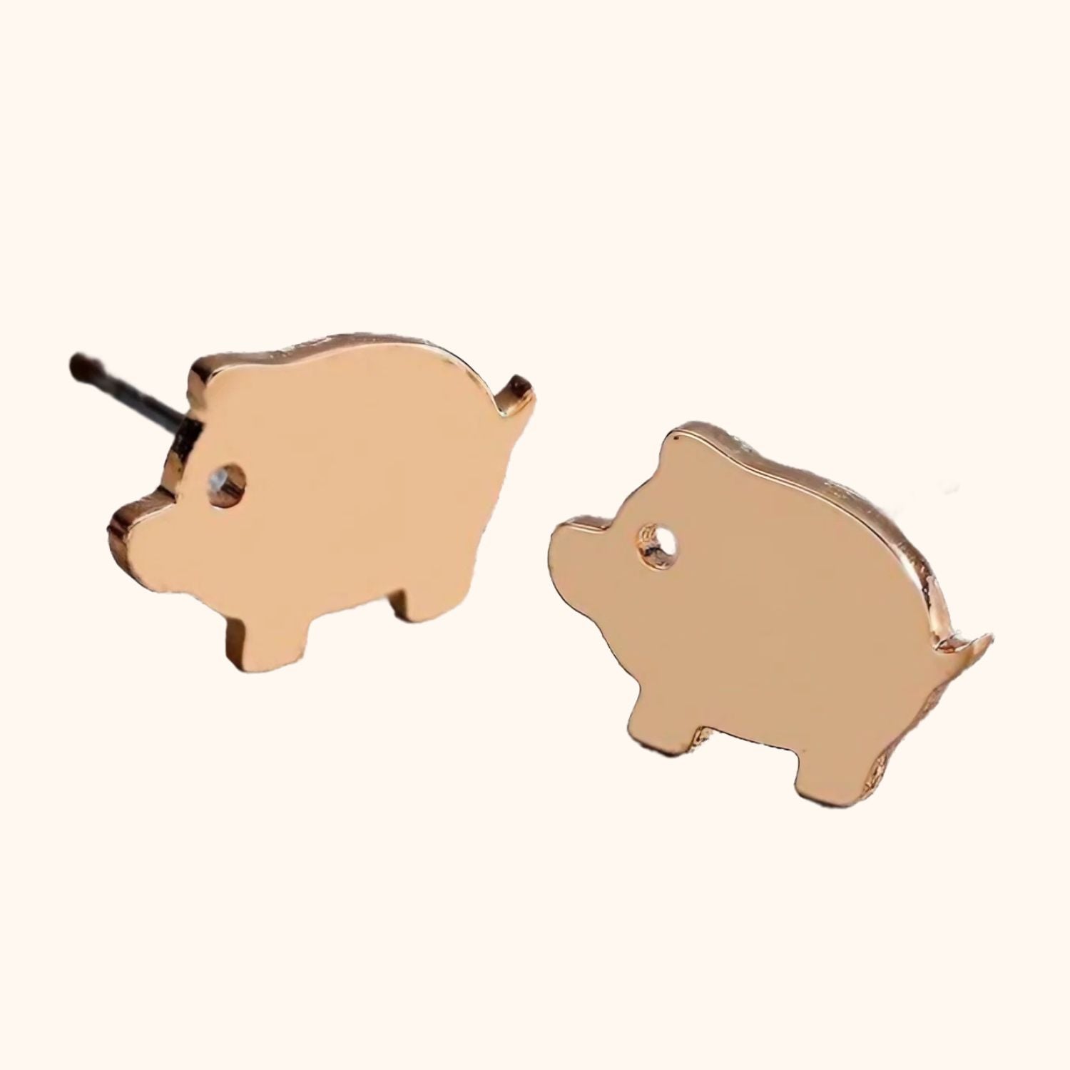 Boucles d'oreilles cochon dorées