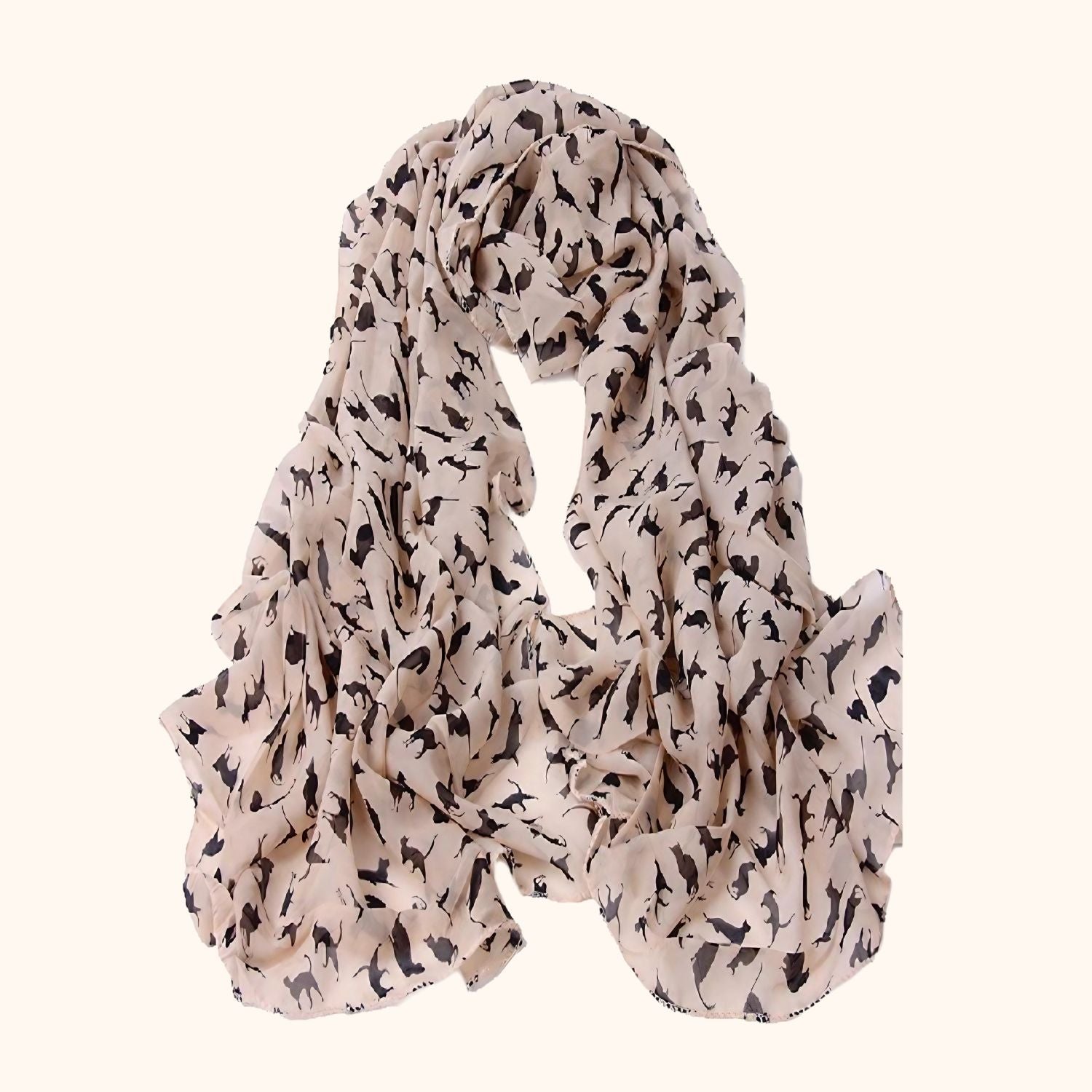 Foulard chat en mousseline de soi