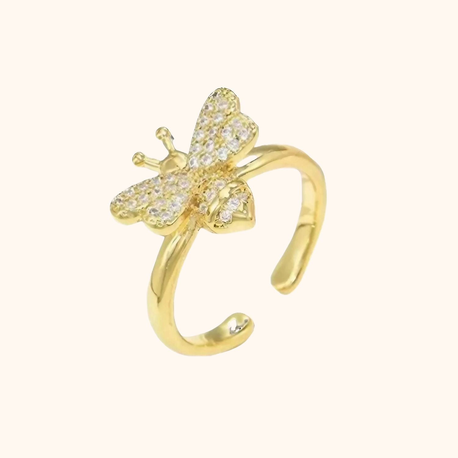 Bague l'abeille dorée élégante