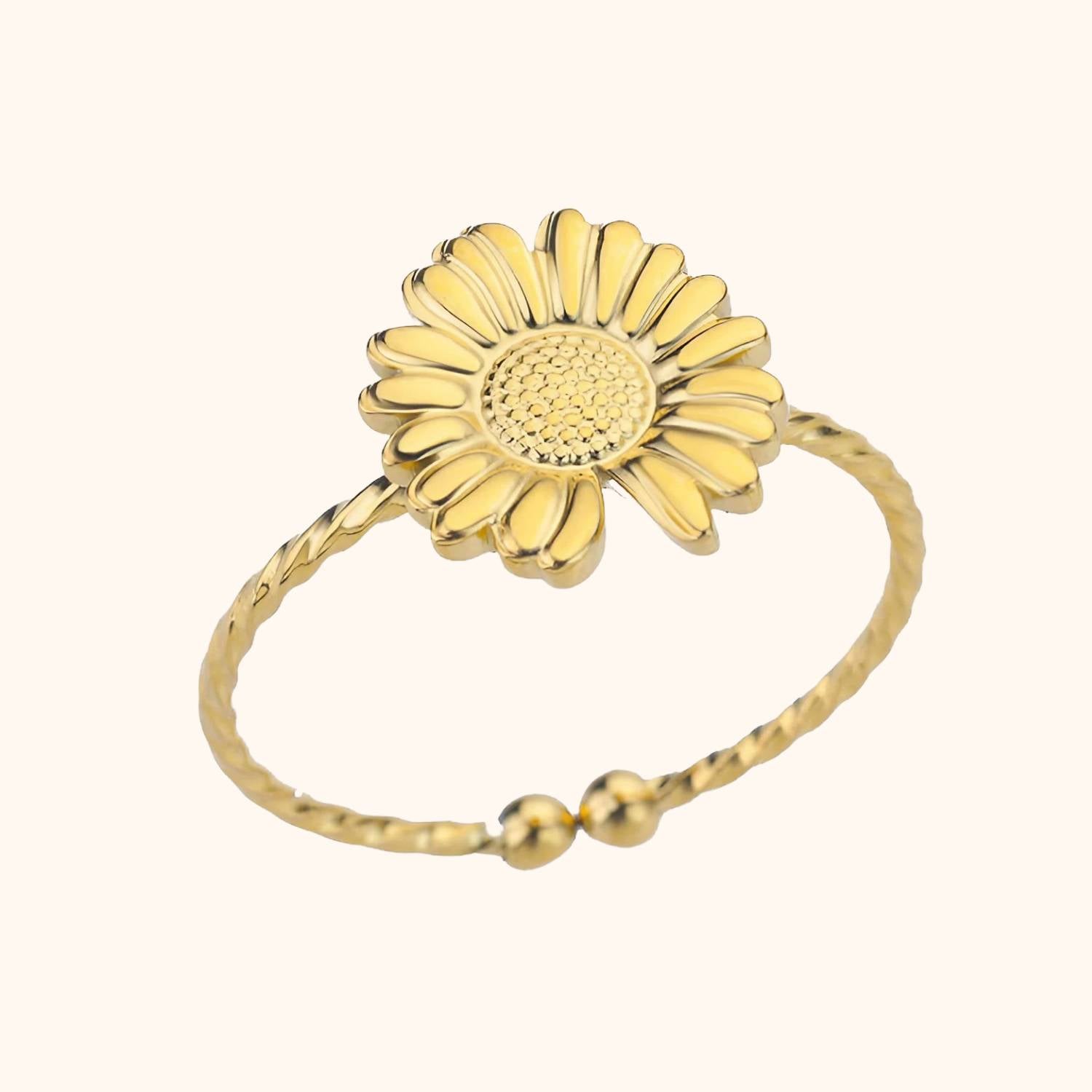 Bague la marguerite dorée