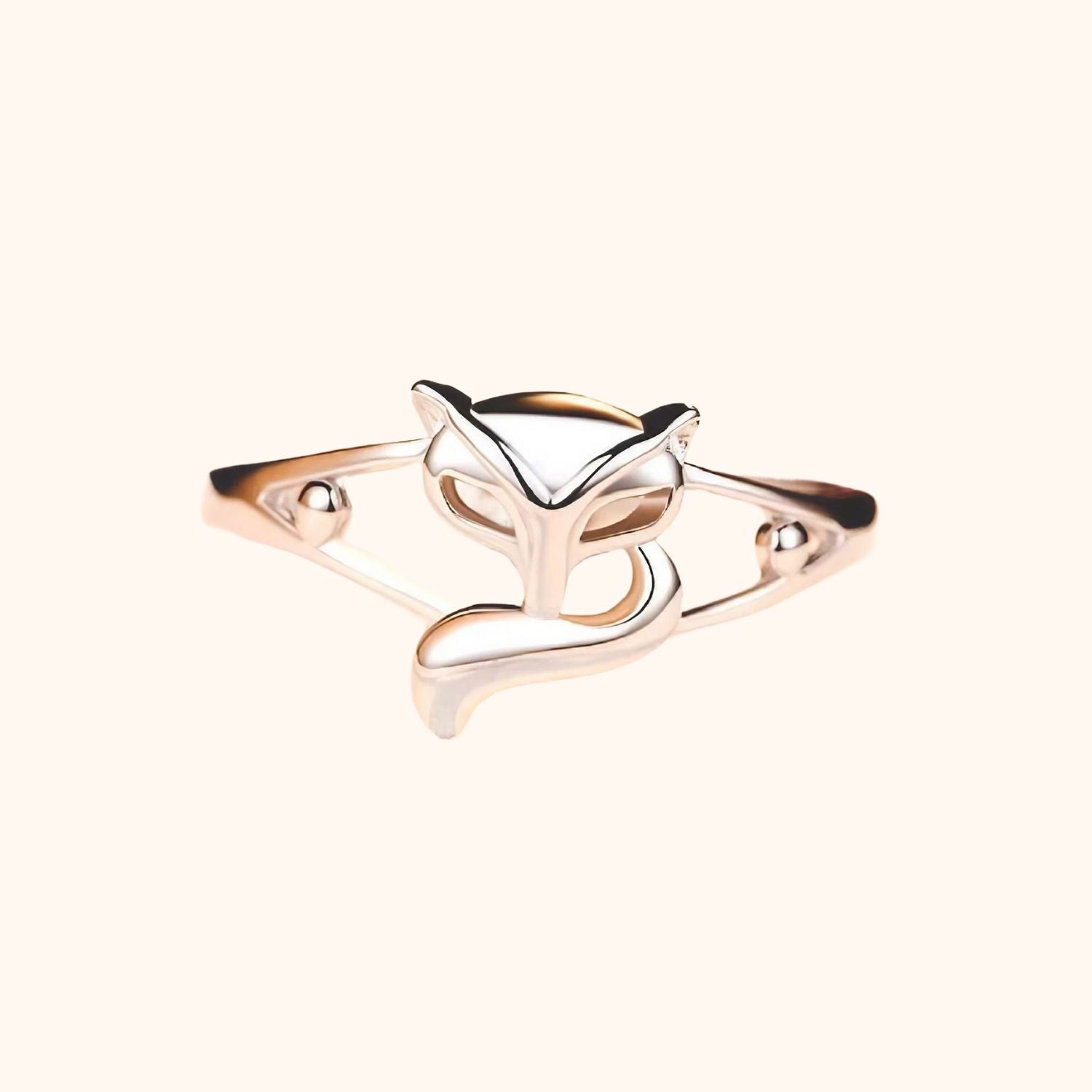 Bague tête de renard en argent véritable