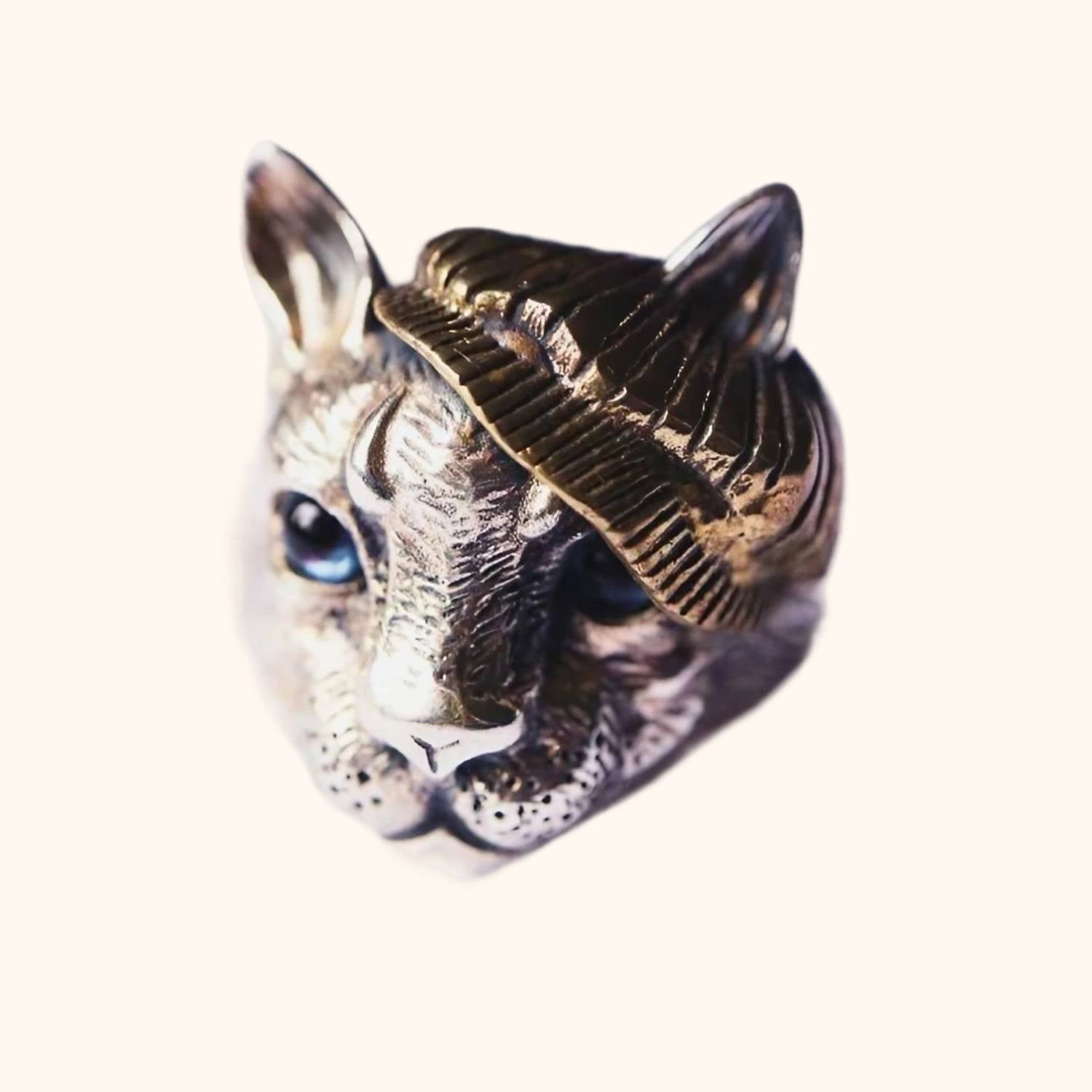 Bague chat pour homme