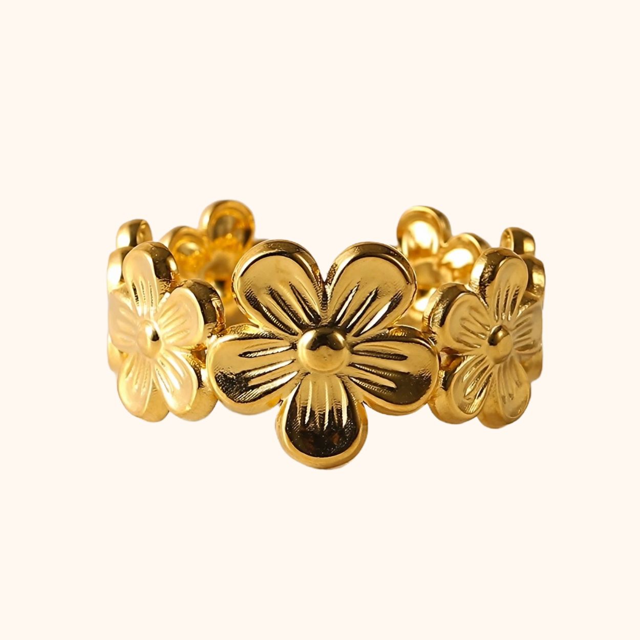 Bague fleur or