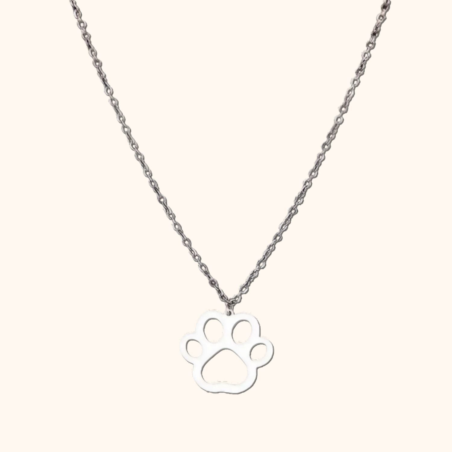 Collier argenté patte de chien