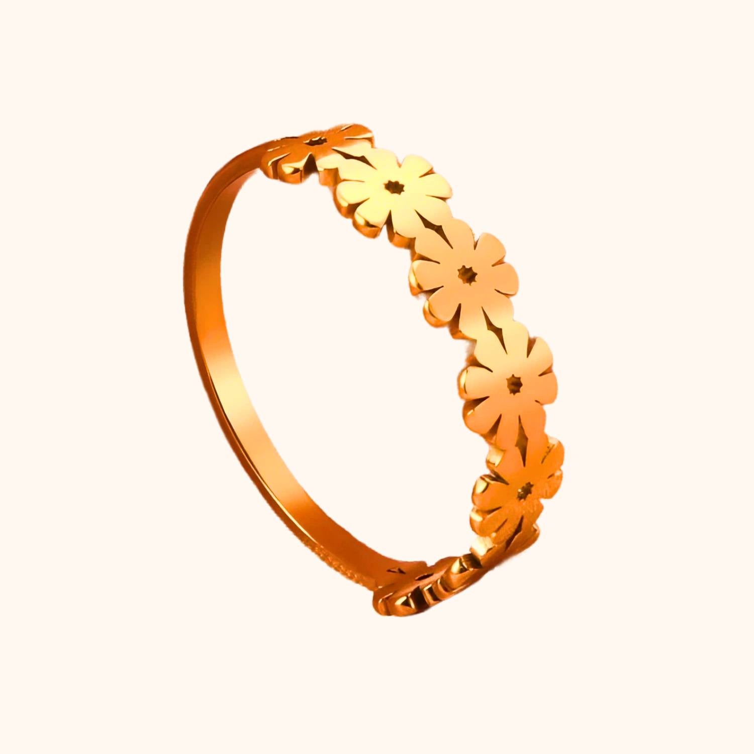 Bague les petites marguerites dorées