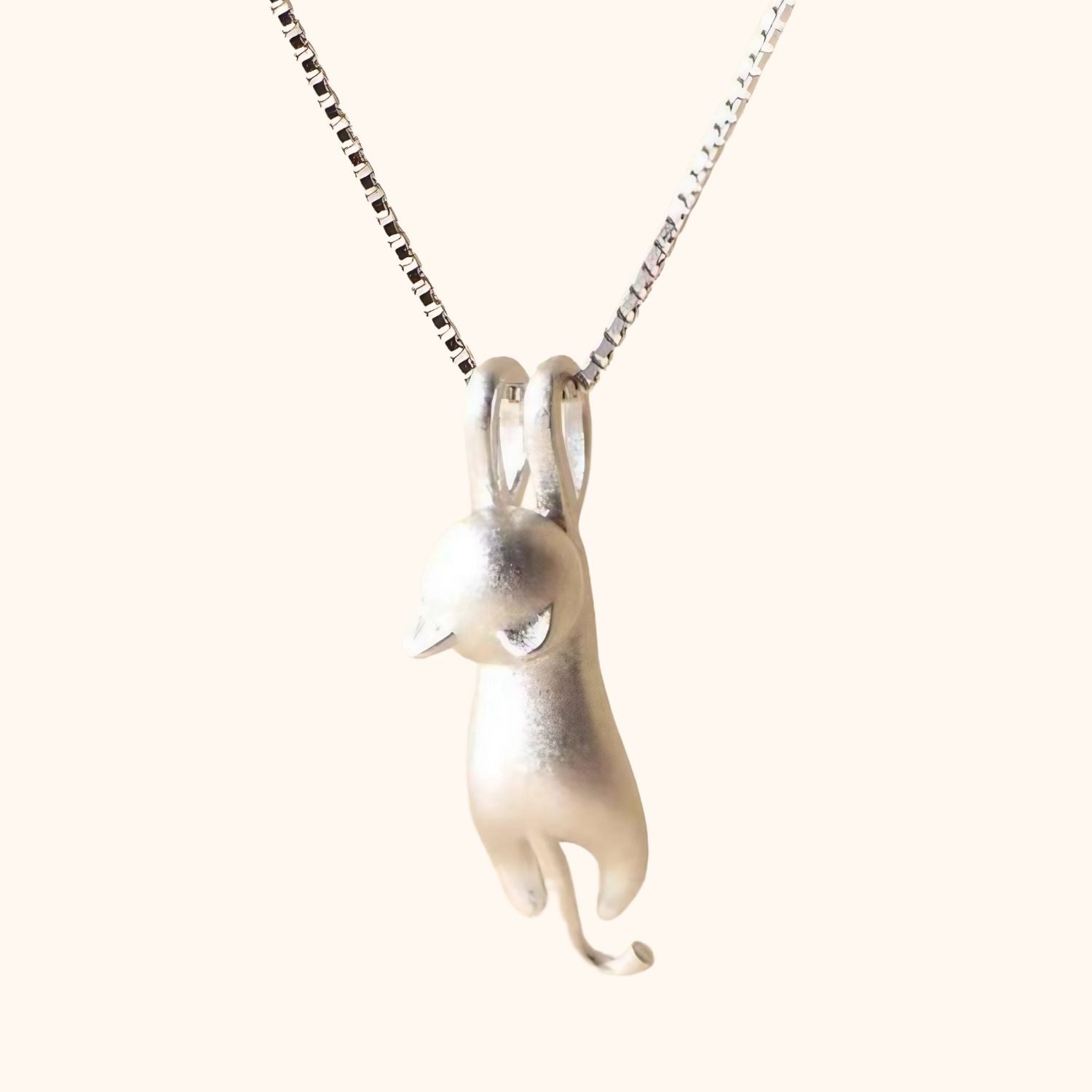 Pendentif chat qui s'accroche en argent véritable