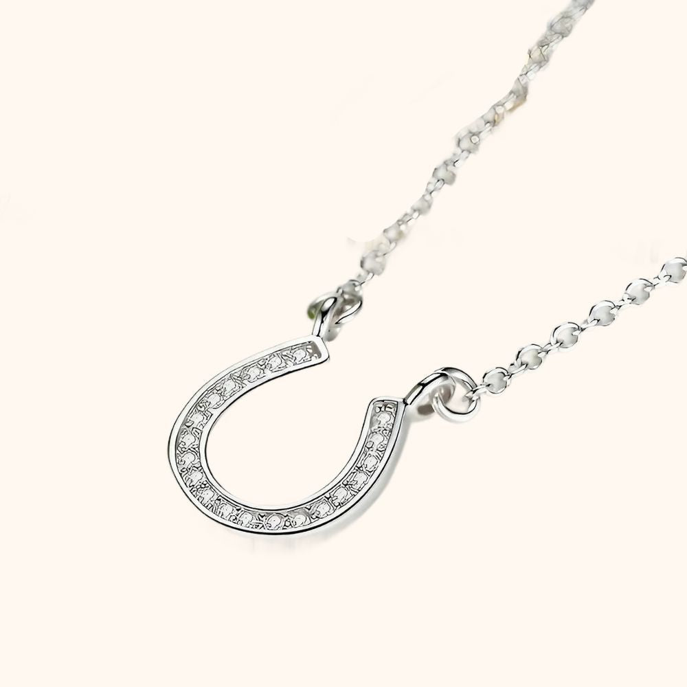 Pendentif Fer à Cheval En Argent 925/1000 Avec Chaine Offerte - Modèle 4034 - Bijou Occasion Porté