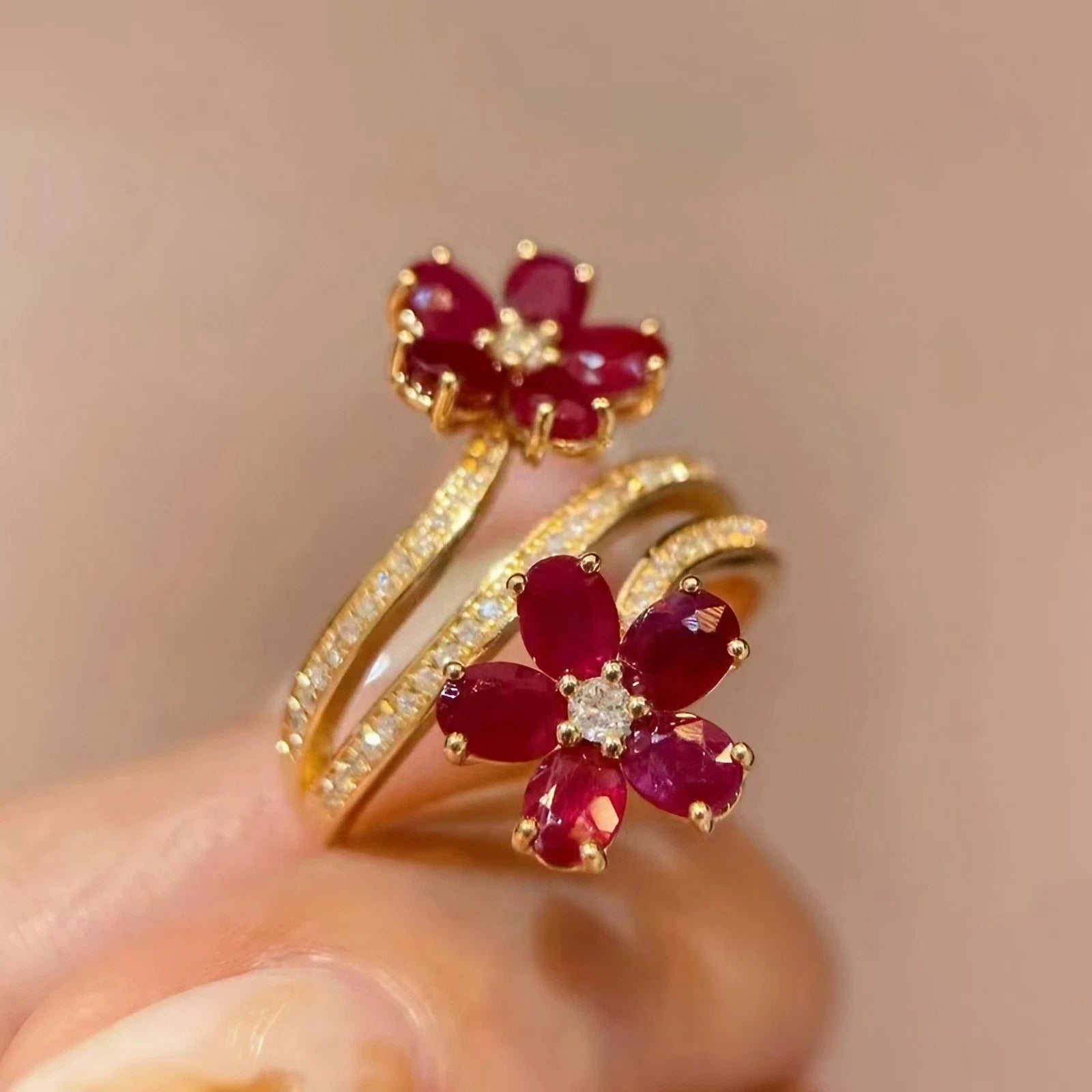 Bague fleur diamant