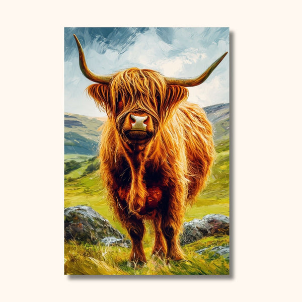 Poster Highland cow TARTAN