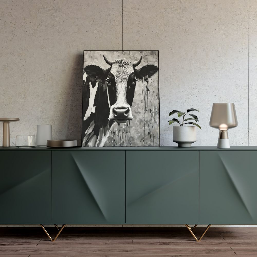 Tableau vache noir et blanc VACHROME