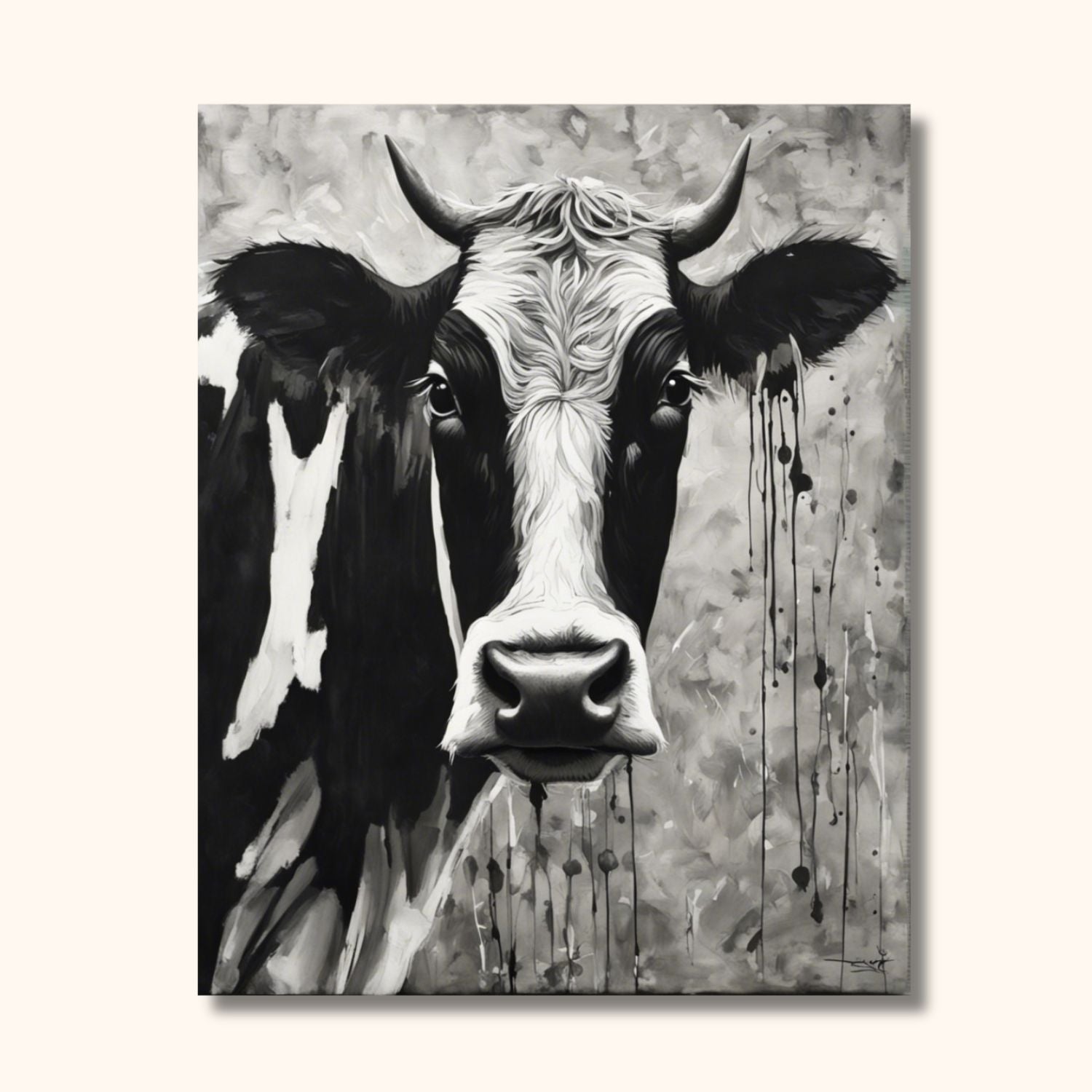 Tableau vache noir et blanc VACHROME