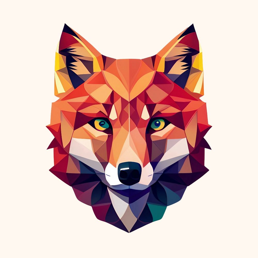 Tatouage tête de renard géométrique