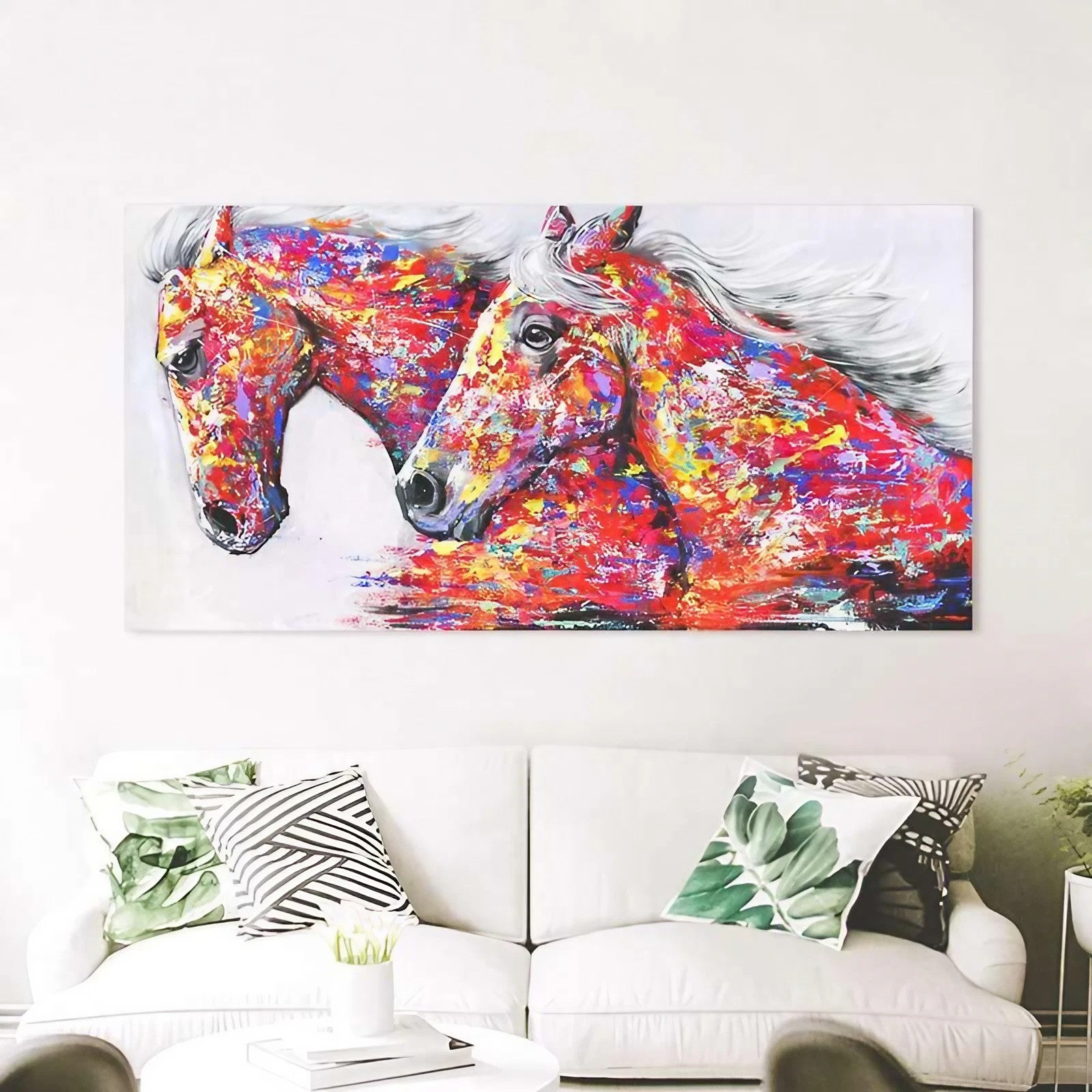 Tableau mural cheval peinture à huile
