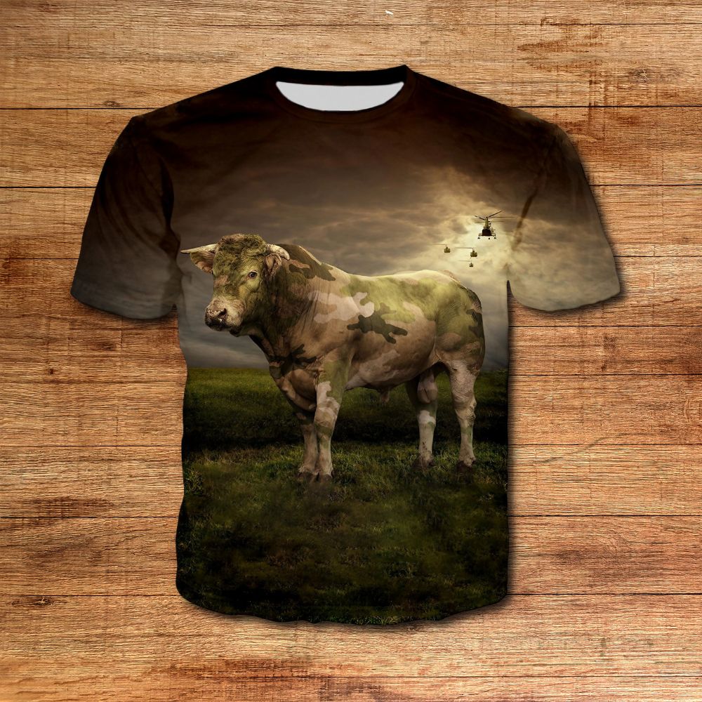 T-shirt la vache camouflée - Le Petit Fermier